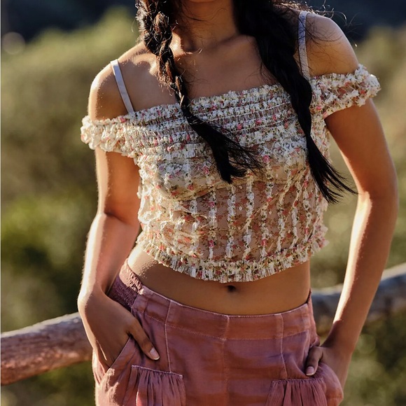 Free People Intimately Gimme Butterflies Crop - Picture 1 of 7